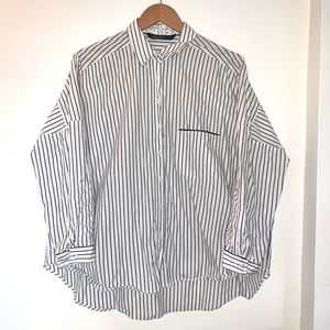Zara Oversized Striped Button-Down Shirt size L